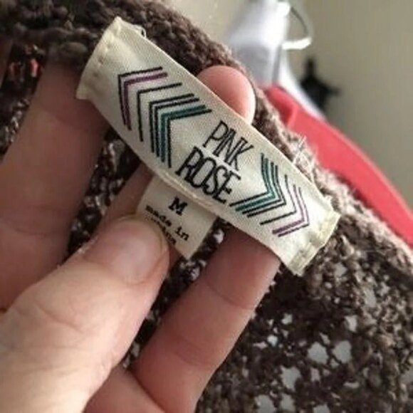 Pink Rose sz M Loose Knit Sweater Taupe Mauve - Picture 7 of 10